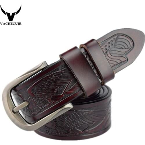 VACHECUIR Belt 2017 Fashion Cowhide Leather men belt Designer Luxury High quality Pin buckle men Belts for men ceinture homme