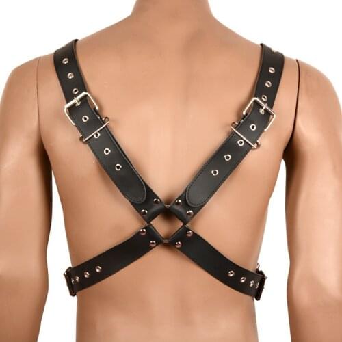 Male Strap Bundle Adjustable Leather Body Chest Harness Night Costume Hotel Clothing Bondage Lingerie Exotic Toys Adult Products