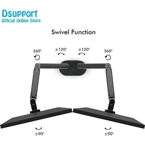 Dual Arm Monitor Mount Desk Stand,Fully Adjustable Aluminum Monitor Holder Gas Spring Monitor TV Mounting for 17-32'' OZ-2