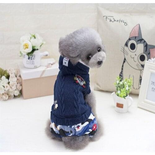 Pet clothes dog clothes green blue coat, pet sweater puppy sweater