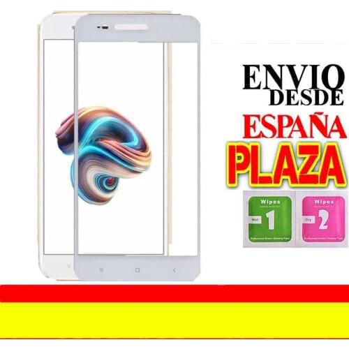 Compatible Xiaomi Mi A1 full white tempered glass 9H screen Protector for movil - Lorenzomania
