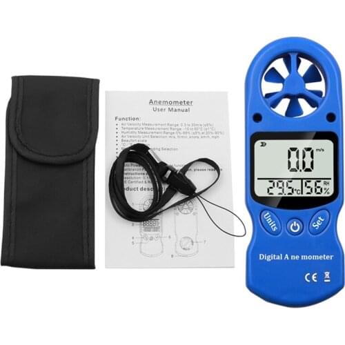 Handheld LCD Display Digital Anemometer Wind Speed Meter Hygrometer Thermometer Air Flow Velocity Gauge Temperature Test Handhel