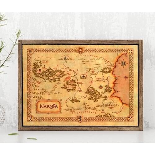 Narnia Map Poster Chronicles Of Narnia Prints Vintage Style Fantasy Maps Art Picture Canvas Painting Home Room Decor Wall Decor