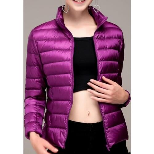 AECU Down Coats Winter Women Ultralight Thin Down Jacket White Duck Down Jackets Warm Coat Parka Female Portable Outwear