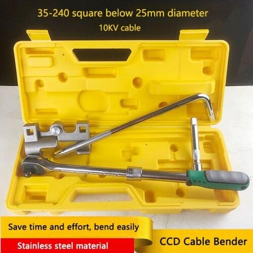 CCD Manual 10KV Cable Bender Portable 35-185 Square Cable Bending Tool Ratchet Wrench Ground Wire Bender Hand Tool YZ