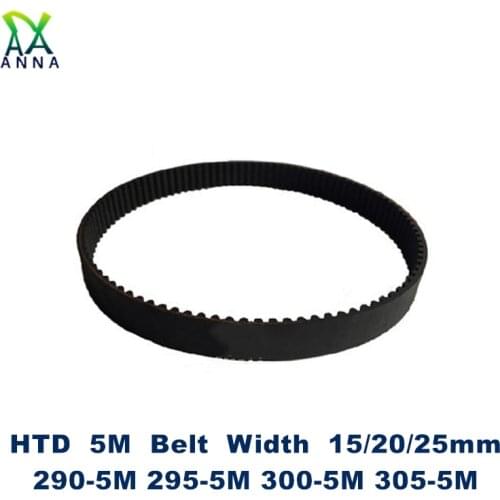 HTD 5M Timing belt C=290/295/300/305 width 15/20/25mm Teeth 58 59 60 61 HTD5M synchronous Belt 290-5M 295-5M 300-5M 305-5M