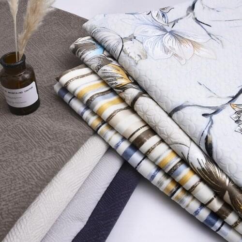 Width 57'' 3D Embossed Flocking Fabric By The Yard For Pillow Sofa Cover Tablecloth Cushion Material