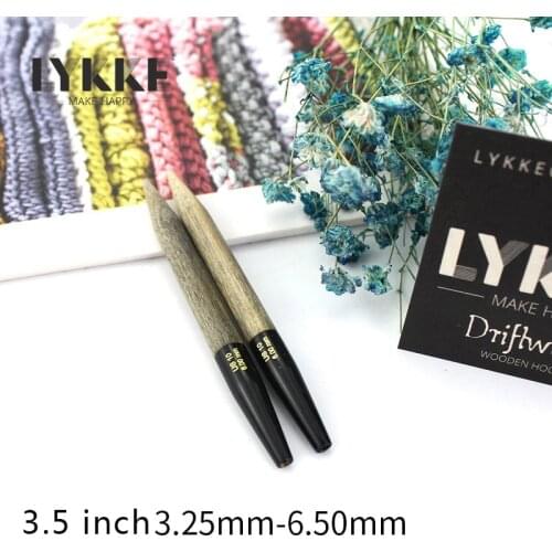 LYKKE 3.5 inch Driftwood Interchangeable Knitting Needle Short Tips