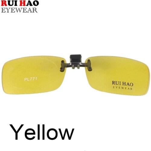 Clip on Sunglasses Unisex Polarized Sun Glasses Driving Eyeglasses Clip-on Yellow Night Glasses Clip 771