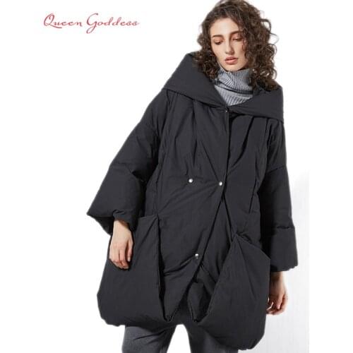 Special Pocket Design new list winter thicken parkas with large hat womens short type 90 white duck down jacket High quality