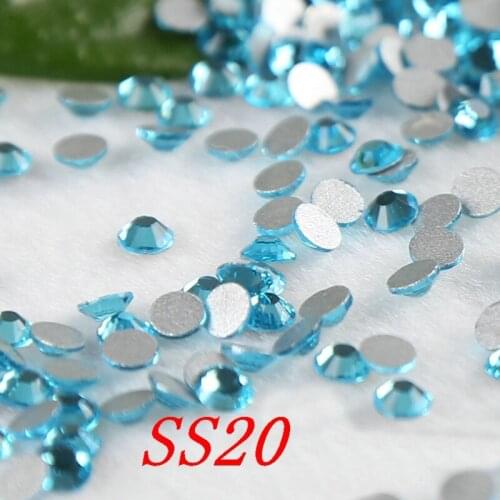 Rhinestones SS20 1440pcs/pack Lake Blue loose rhinestones for bags shoes jewelry non hot fix nail crystals decoration stone