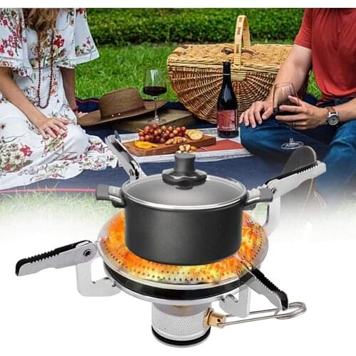 Outdoor Camping Disc Burner Integrated Gas Stove Oxford Cloth Storage Bag Stainless Steel Burner Barbecue Camping Cooking Tool