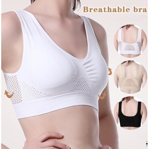 Ultra-Comfort Hollow Mesh Sports Bra Breathable Plus Size Fitness Underwear -OPK