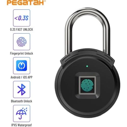 Fingerprint lock Portable Smart Bluetooth Unlock electric lock APP Control Keyless Anti-theft USB Charge Fingerprint padlock