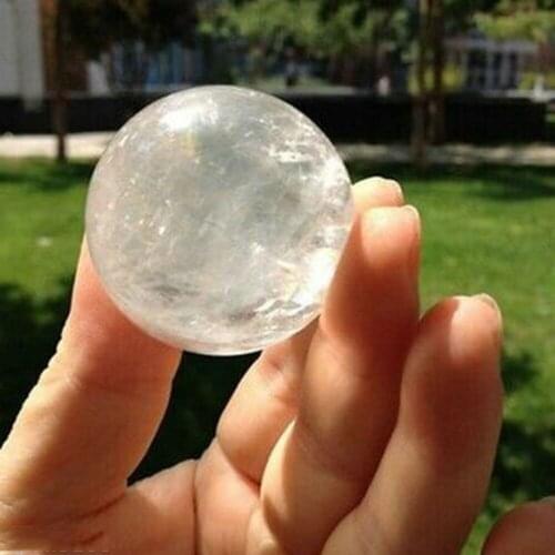 Women Jewelry Accessories Natural Rainbow Clear Quartz Crystal Sphere Ball Healing Female Sweet Pink Non-porous Bead Pink White