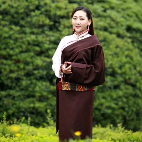 Tibetan robe Woman Travel Holidays Tibet dress new Lhasa female Ando national Style clothing single layer Tibetan Shirt + Robe