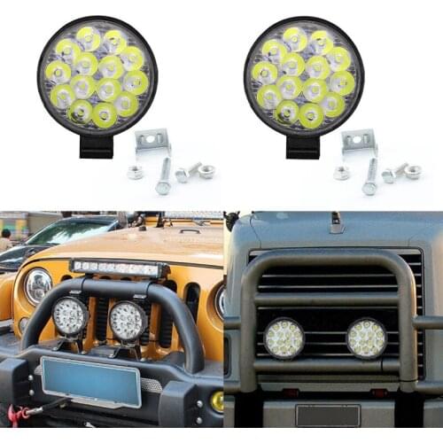 1pcs 2500lm 42W Round LED Work Light Spotlight LED Light Bar For 4x4 Offroad ATV UTV Truck Tractor Motorcycle Fog lights