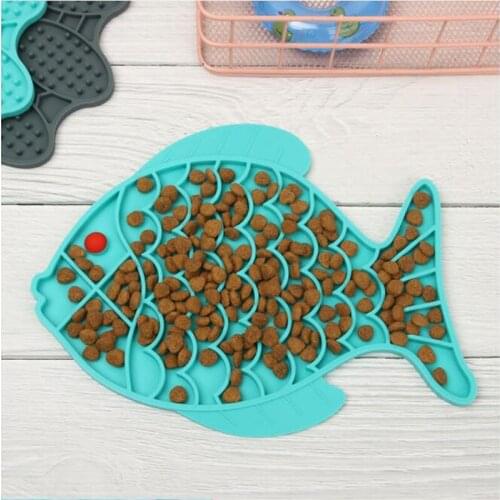 1PC Slow Feeder Mat Bowls Fish Claw Shape Silicone Feeding Lick Dispensing Pad Pet Supplies For Dog Cat Health