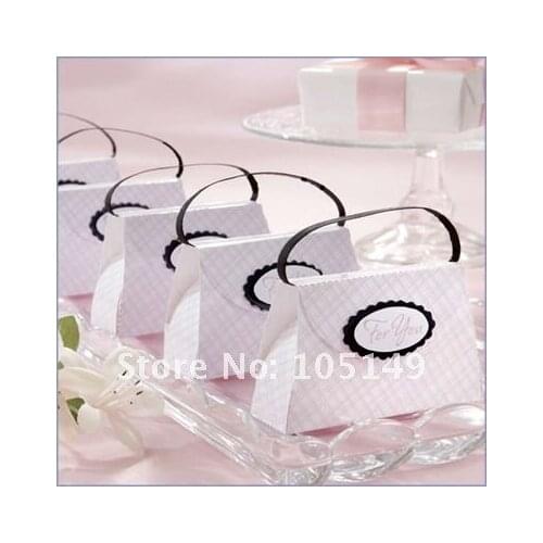 100 pieces/lot) Bridal Shower Favor box of The Pink Plaid Purse Favour Box For Pink wedding and Party favor box candy box