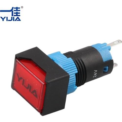 12mm Indicator lights rectangular signal lamp 2 pins LA12-D/J 6V 12V 24V 110V 220V red yellow green blue white LED lamp