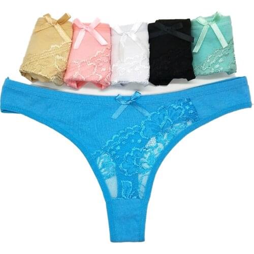 12 Pcs/Set Women Underwear Cotton Transparent Lace Panties Woman Sexy G-Strings Thongs Tangas Mujer Lingerie Femme Low Waist