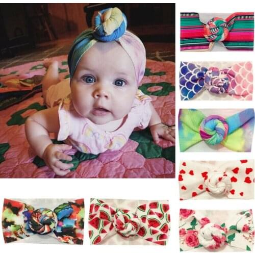 9 Styles Hot Sale Baby Girls Kids Toddler Bow Knot Hairband Headband Stretch Turban Head Wrap