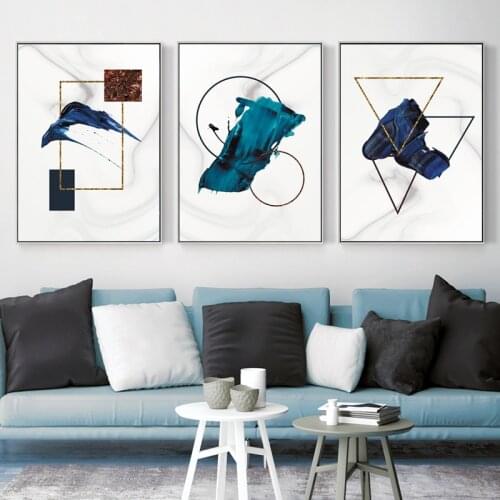 Abstract Modern Geometric Canvas Painting Colorful Wall Art Poster and Print Home Decor Minimalist Pictures for Living Room