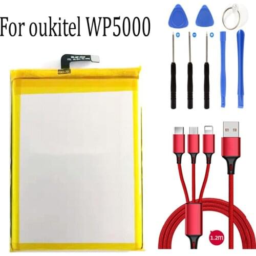 100% new 5200mah 3.85V for Oukitel WP5000 WP 5000 battery Cell Phone Baterie +USB cable+toolkit