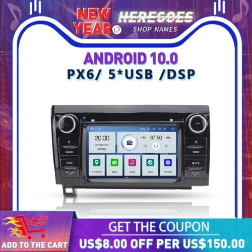 DSP PX6 7" IPS Android 10 Car DVD Player Carplay Wifi GPS RDS Radio Map Bluetooth 5.0 For Toyota Tundra Sequoia 2007 2009 -2015