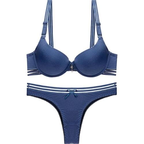 Push Up Bra Women Set Thin Glossy Seamless Smooth Underwear Nylon Thong Bra And Panty Set Femme Sexy Lingerie Set