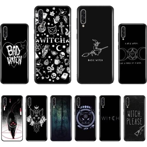 Witch cat magic Black Cell Phone Case For Samsung S6 S7 edge S8 S9 S10 e plus A10 A50 A70 note8 J7 2017