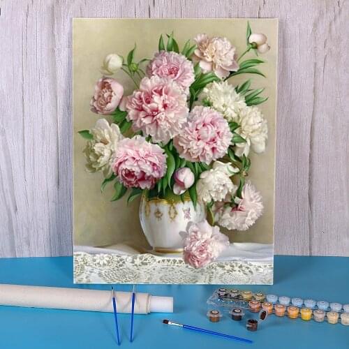 Flower Rose Painting By Numbers Complete Kit Oil Paints 40*50 Paiting By Numbers Home Decor For Kids For Drawing Art