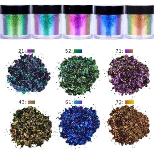 D0LC Aurora Nail Powder Flake Colorful Coarse Cloud Brocade Powder Handmade DIY Face Body Makeup Nail Art Decoration Supplies