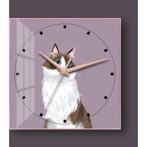 Elegant Frane wall clock Art Wall Clock Luxury Wall Clock cat photo Bedroom Clock Modern Design For Home