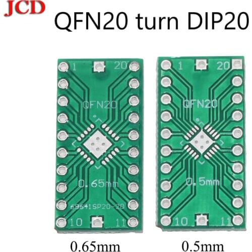 JCD New QFN20 turn DIP20 DIP switch adapter plate 0.5mm 0.65mm LFCSP20 Pitch IC adapter Socket / Adapter plate PCB LFCSP20