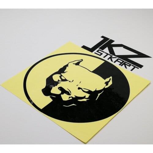 JKZ STKART Vinyl Die Cut Car Stickers Decals Pit Bull Dog Face 12 x 12 cm For Motor Bike Truck Helmet Decorated Stickers