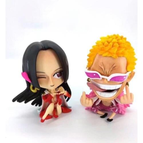10cm ONE PIECE Collectible Sitting Posture Donquixote Doflamingo Boa Hancock Action Figure Auto Accessories PVC Model Toys