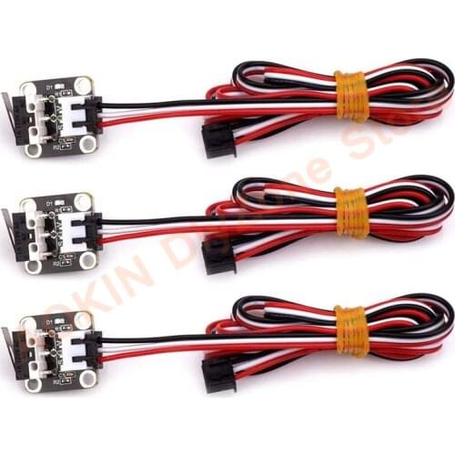 Aokin 3PCS Limit Switch Mechanical Switch Module Endstops with 3 Pins 1M Cable for Ramps RepRap Tevo Tornado For 3D printer