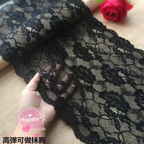 28cm wide black wide stretch embroidered lace accessories clothing skirt decoration