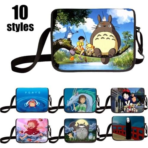 Fashion Totoro Crossbody Bag Women Messenger Bags Canvas Shoulder Bag Cartoon Anime Neighbor School Letter Tote Handbag