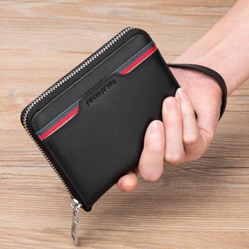Bison Denim Men Wallet Genuine Leather Wallet Male Business Credit Card Holder Wallet Multi-functional Coin Purse Small Wallet