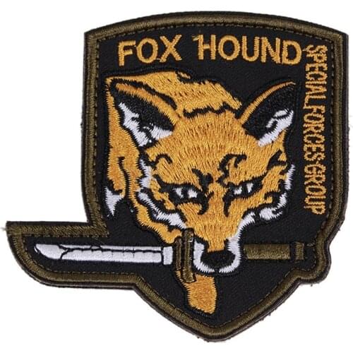 Embroidery Patch Fox Patch Tactical Emblem Badges Hook and Loop Fastener Embroidered Patches For Jacket Backpack Clothing