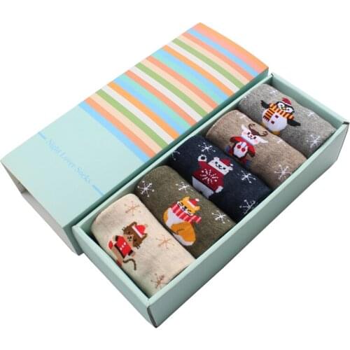 New arrival women cartoon socks gift box 5pairs/pack womens animal socks womans and ladies funny cotton sock set