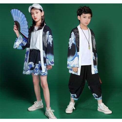 Japanese Style Hip Hop Clothing Sweatshirt Causal Pants for Girls Boys Jazz Ballroom Dancing Costumes Stage Outfits Rave Clothes