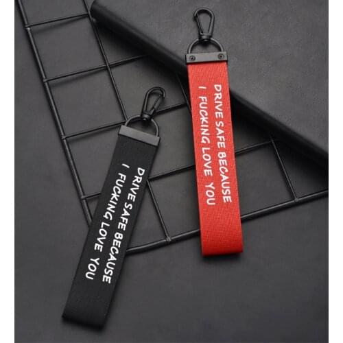 Drive Safe I Need You Here With Me Ribbon Keychain for Dad Boyfriend Husband New Driver Jewelry Gift