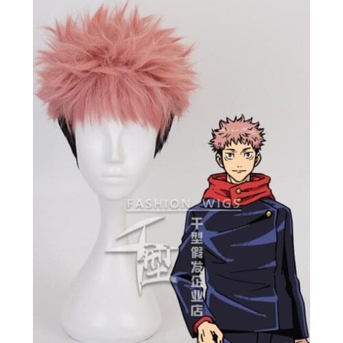 Ryomen Sukuna Yuji Itadori Short Wig 2 Styles Cosplay Costume Heat Resistant Synthetic Hair Jujutsu Kaisen Men Women Party Wigs