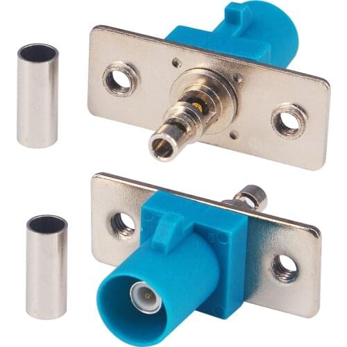 2 Pieces GPS Antenna Connector Fakra Z 2 hole Panel Plug Blue for GPS Telematics/navigation for 1.13mm,1.37mm