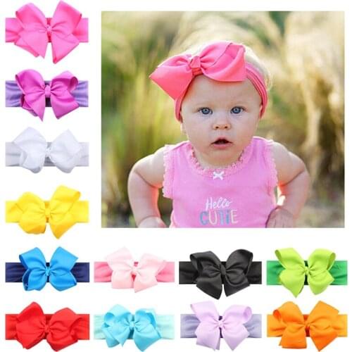 Newborn Soft Baby Girls Big Bow Hairband Elastic Headband Princess Stretch Turban Big Knot Head-Wrap Fashion Hair Accessories