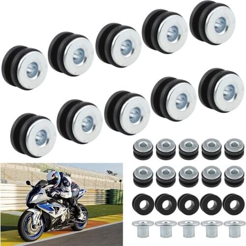 10/20/30pcs Motorcycle Rubber Grommets Bolt Assortment Kits Fairing Cowling Pieces Buffer Washer for Honda Yamaha Suzuki Fairing