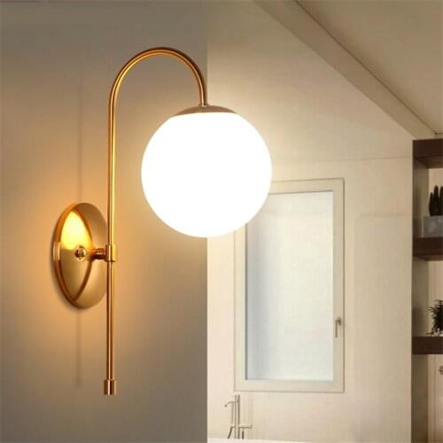 Led Ball Glass Luster Wall Lamps Postmodern Luxury Living Room Bedroom Restaurant Sconce Wall Lights Aisle Bathroom Fixtures